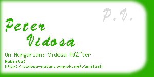 peter vidosa business card